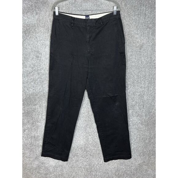 Vintage Gap Stretch Chino‎ Pants Mens Size 33x34 Black Straight Leg Pockets - Picture 1 of 8